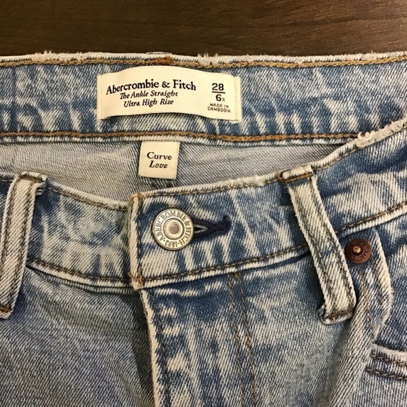 Abercrombie 6 (28) Ankle Straight Ultra High Rise Curve Love Jeans Women - Picture 8 of 11